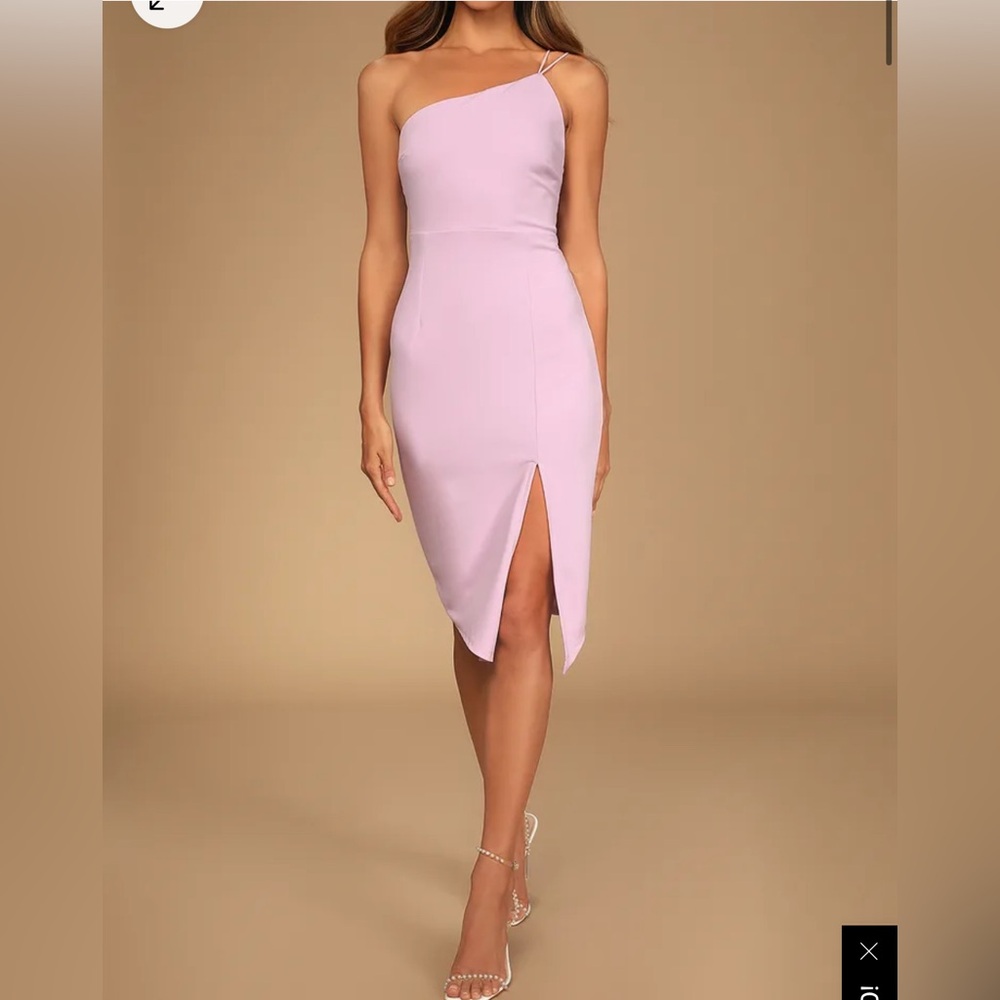 Lulus Happiest Hour Lilac Asymmetrical Bodycon mini dress